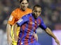 Levante player Nabil El Zhar dribbles with the ball during his sides match with Barcelona on November 25, 2012