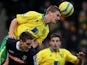Norwich City's Ryan Bennett heads clear for his side in their match against Luton in the FA Cup fourth round on January 26, 2013