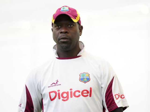 West Indies coach Ottis Gibson during a training session on May 15, 2012