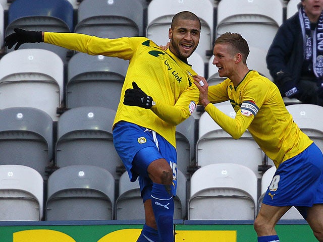 Richard Wood and Carl Baker celebrates their team's second goal against Preston on January 26, 2013