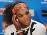 Serena Williams answers questions at a press conference following her quarter-final exit to Sloane Stephens on January 23, 2013