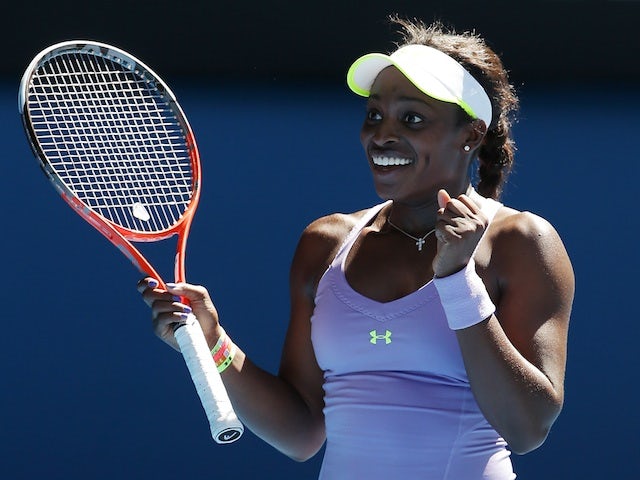 American Sloane Stephens makes a fist following her quarter-final defeat of Serena Williams on January 23, 2013