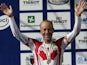 Canadian Svein Tuft celebrates his silver medal in the Men's Time Trial event, at the road World cycling Championships on September 25, 2008 