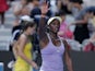 Sloane Stephens celebrates after winning her fourth round match at the Australian Open tennis championship on January 21, 2013
