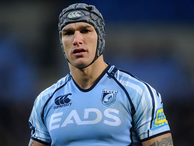 Cardiff Blues player Tom James during his sides match with Racing Metro 92 on January 22, 2012