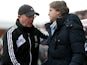 Stoke City manager Tony Pulis and Manchester City manager Roberto Mancini shake hands prior to kick off on January 26, 2012