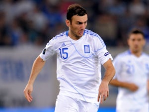 Vasilis Torosidis playing for Greece in their match against Croatia on October 10, 2011