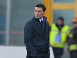 Fiorentina coach Vincenzo Montella on the touchline during the match against Catania on January 27, 2013