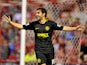 Wigan Athletic player Mauro Boselli celebrates scoring his sides opening goal in their match with Nottingham Forest on August 28, 2012