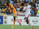 Ivory Coast's Yaya Toure strikes the ball to net his team's second in the Africa Cup of Nations match against Tunisia on January 26, 2013