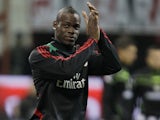 New AC Milan signing Mario Balotelli warms up prior to his side's match with Udinese on February 3, 2013