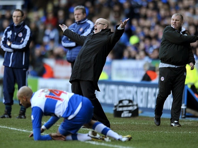Reading manager Brian McDermott appeals on the touchline against Sunderland on February 2, 2013