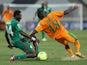 Action shot from Burkina Faso v Zambia on January 29, 2013