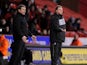 Coventry City manager Mark Robbins (right) and his opposite number Danny Wilson during his sides match with Sheffield United on February 1, 2013