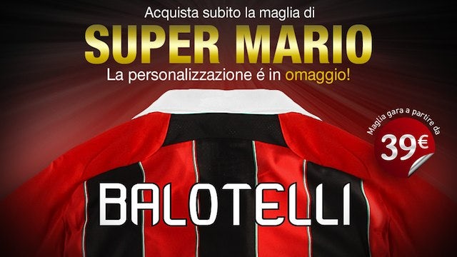 Poster for Mario Balotelli's AC Milan shirt