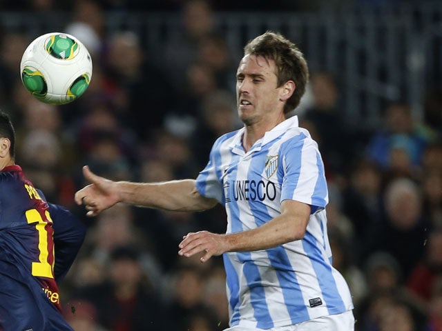 Malaga player Nacho Monreal during his team's match against Barcelona on January 16, 2013