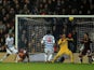 City defender Pablo Zabaleta misses a good chance against QPR on January 29, 2013