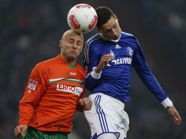 Shalke player Julian Draxler challenges for the ball in his team's match with Greuther Fuerth on February 2, 2013