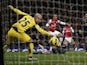 Arsenal's Theo Walcott smashes in an equaliser against Liverpool on January 30, 2013