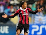 Milan's Urby Emanuelson in action against Malaga on October 24, 2012