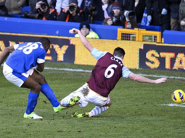 Everton forward Victor Anichebe equalises against Aston Villa on February 2, 2013