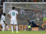 Nigeria's Victor Moses dispatches a penalty against Ethiopia on January 29, 2013