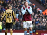 Andreas Weimann moments after missing the target against West Ham on February 10, 2013