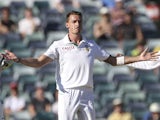 South Africa bowler Dale Steyn celebrates taking a wicket on December 3, 2012
