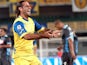 Chievo's Davide Moscardelli celebrates after scoring in his side's match on September 21, 2011