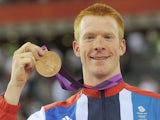 Great Britain's Ed Clancy celebrates with his Bronze medal on August 5th, 2012