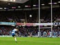 Scotland's Greig Laidlaw kicks a conversion in the game against Italy on February 9, 2013