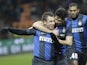 Inter Milan forward Antonio Cassano celebrates after scoring against Chievo on February 10, 2013