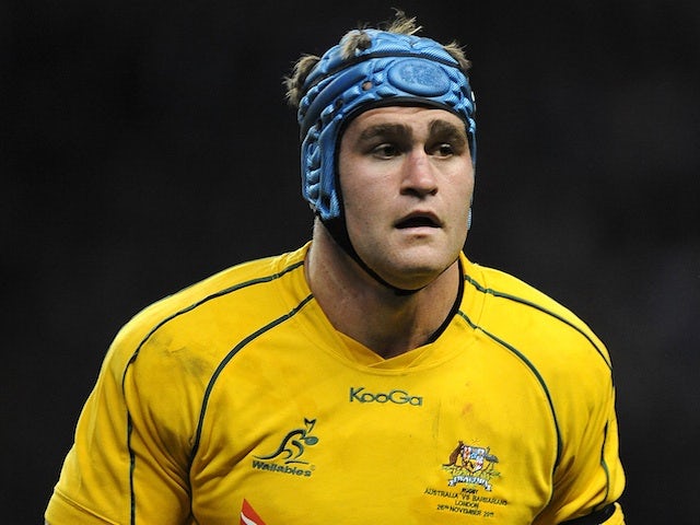 Australian James Horwill in action against the Barbarians on November 26, 2011