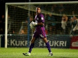 Wycombe's Jordan Archer in action against Plymouth on October 2, 2012