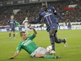 PSG player Mamadou Sakho (right) during a match on November 3, 2012