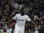 Real Madrid's Michael Essien celebrates scoring during his side's match with Zaragoza on November 3, 2012