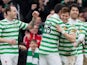 Celtic players congratulate Rami Gershon after a goal against Inverness on February 9, 2013