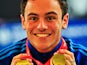 Tom Daley with his two gold medals on day three of the 2013 British Gas Diving Championships on February 10, 2013