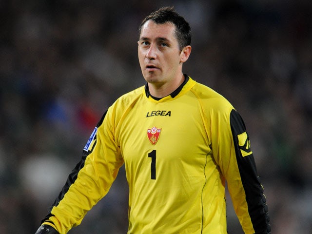 Montenegro goalkeeper Vukasin Poleksic on October 10, 2009