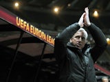 Newcastle United manager Alan Pardew before kick-off in the Europa League tie against Metalist Kharkiv on February 14, 2013