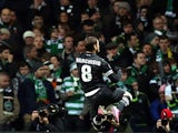 Juventus' Claudio Marchisio celebrates his goal against Celtic on February 12, 2013