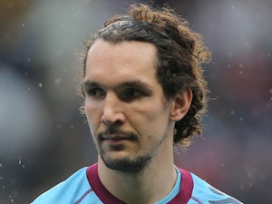 West Ham United player Emanuel Pogatetz during his side's match with Aston Villa on February 10, 2013