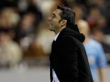 Valencia boss Ernesto Valverde on the touchline on January 20, 2013
