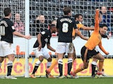 Hull's Gedo celebrates moments after scoring the opening goal against Charlton on February 16, 2013