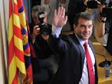 Barcelona's former president Joan Laporta attends a press conference on October 18, 2010