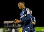 Oldham's Jordan Obita celebrates the opening goal against Everton in the FA Cup 5th round on February 16, 2013
