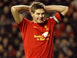 Liverpool captain Steven Gerrard rues a missed chance during his side's match with West Brom on February 11, 2013