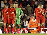 Liverpool players walk way dejected after Romelu Lukaku scores for West Brom on February 11, 2013