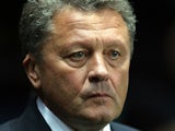 Metalist Kharkiv boss Myron Markevich during the Europa League match against Newcastle on February 14, 2013