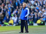 Leeds manager Neil Warnock on the touchline during the FA Cup 5th round against Manchester City on February 17, 2013